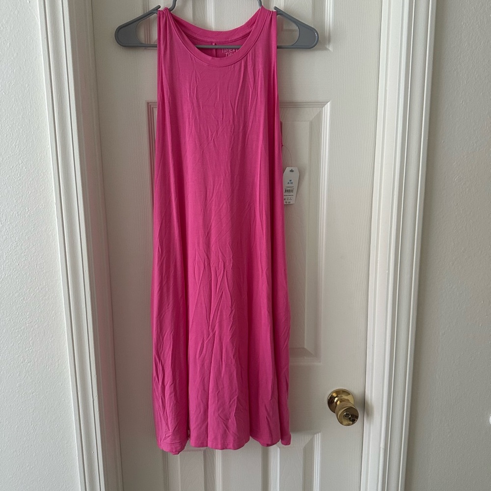 Time and Tru Vibrant Pink Midi Dress